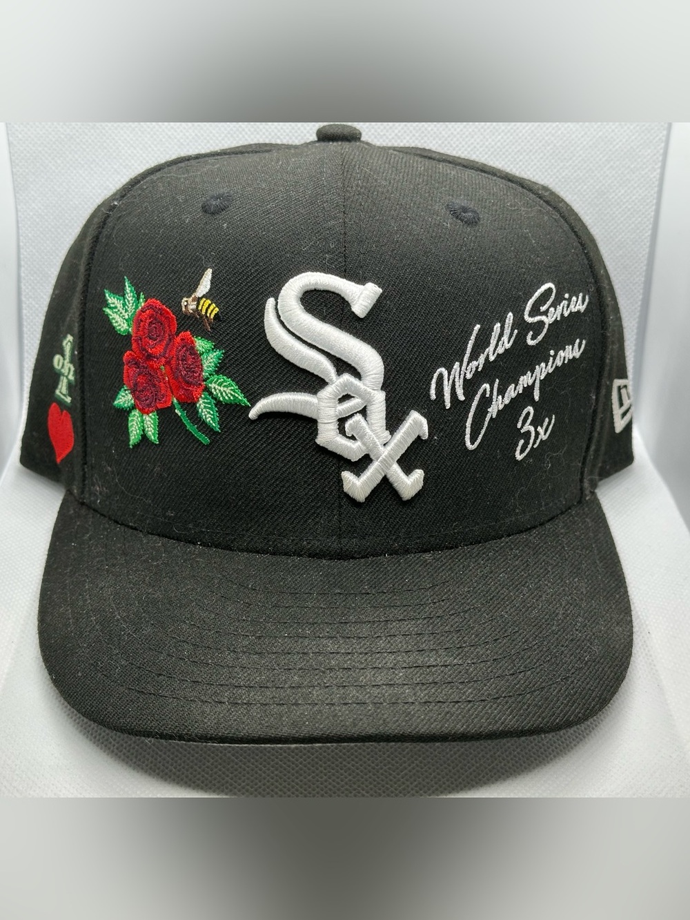 New Era Chicago White Sox Champs N Roses 3x World Champs Fitted Hat 7 3/8